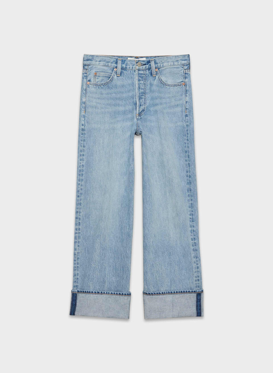 denim forum jeans con risvolto a vita bassa vintage anni 90 7 anni bleu taboo