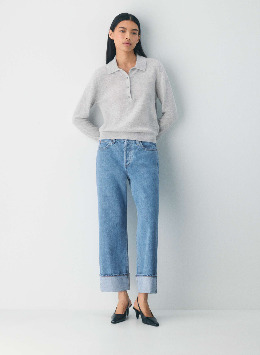 denim forum jeans vintage a vita bassa con risvolto anni 90 vintage bleu bottle
