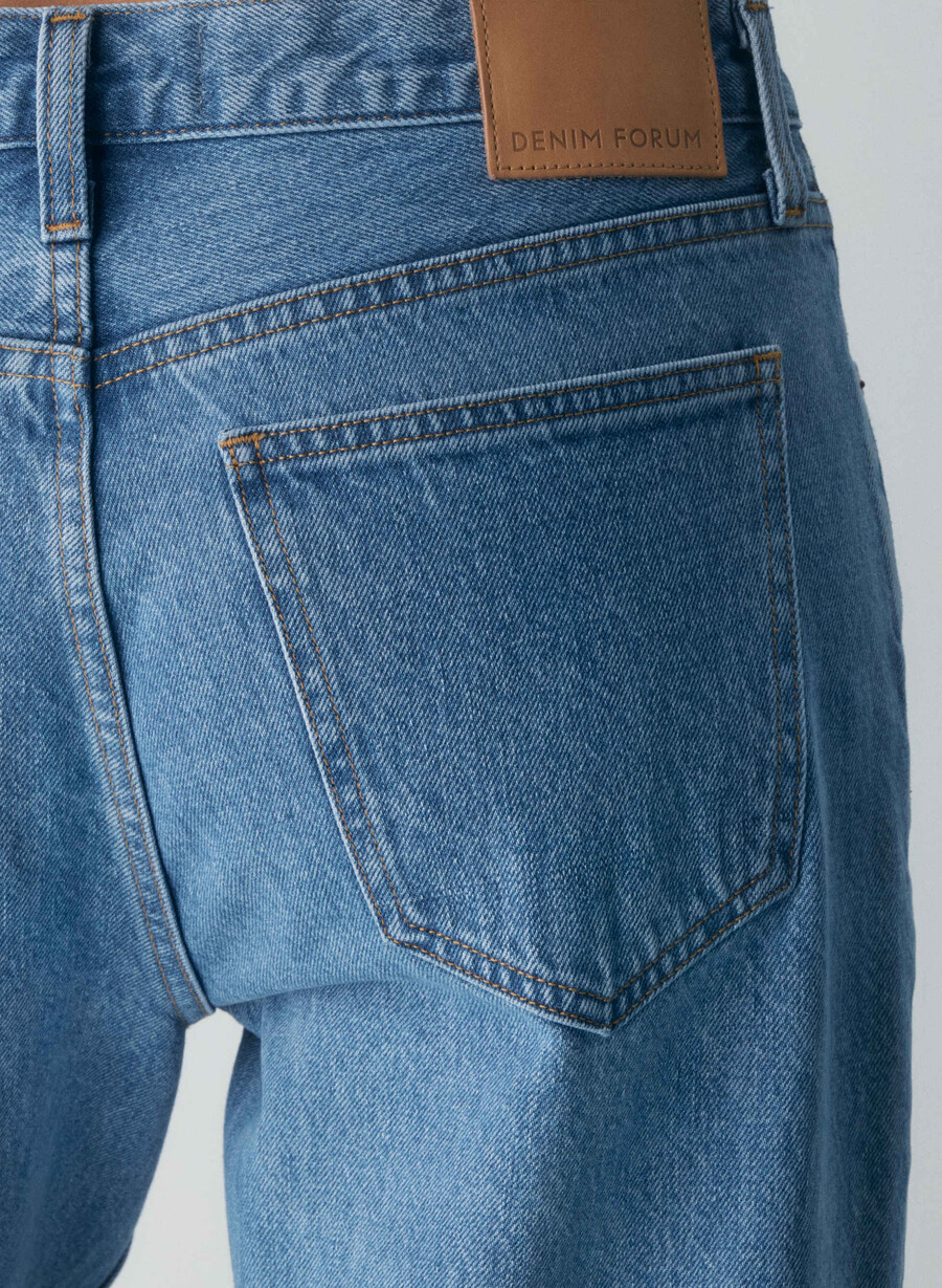 denim forum jeans vintage a vita bassa con risvolto anni 90 vintage bleu bottle
