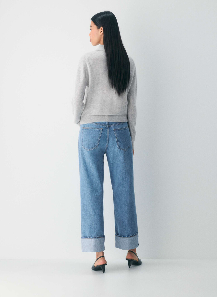 denim forum jeans vintage a vita bassa con risvolto anni 90 vintage bleu bottle