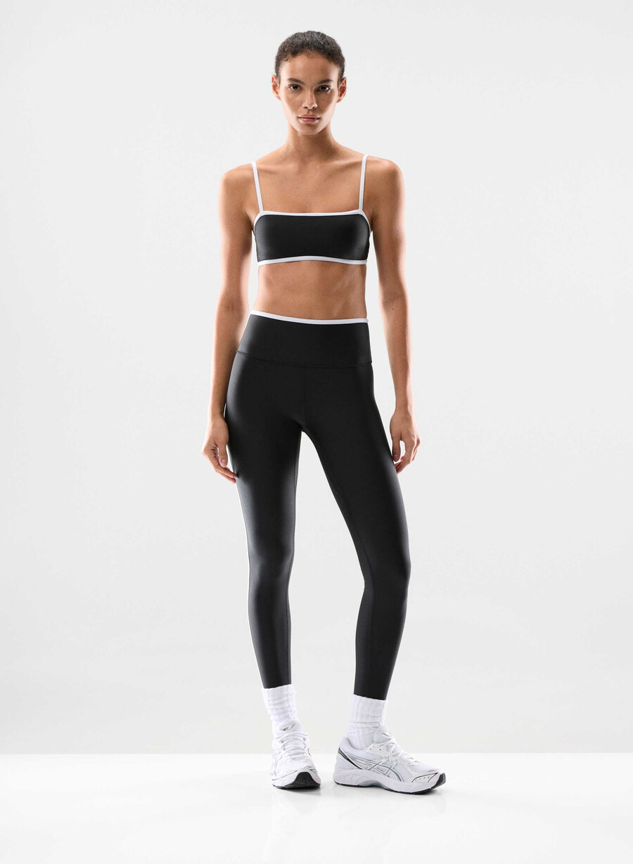 reggiseno sportivo glotone showup nerobianco lucido