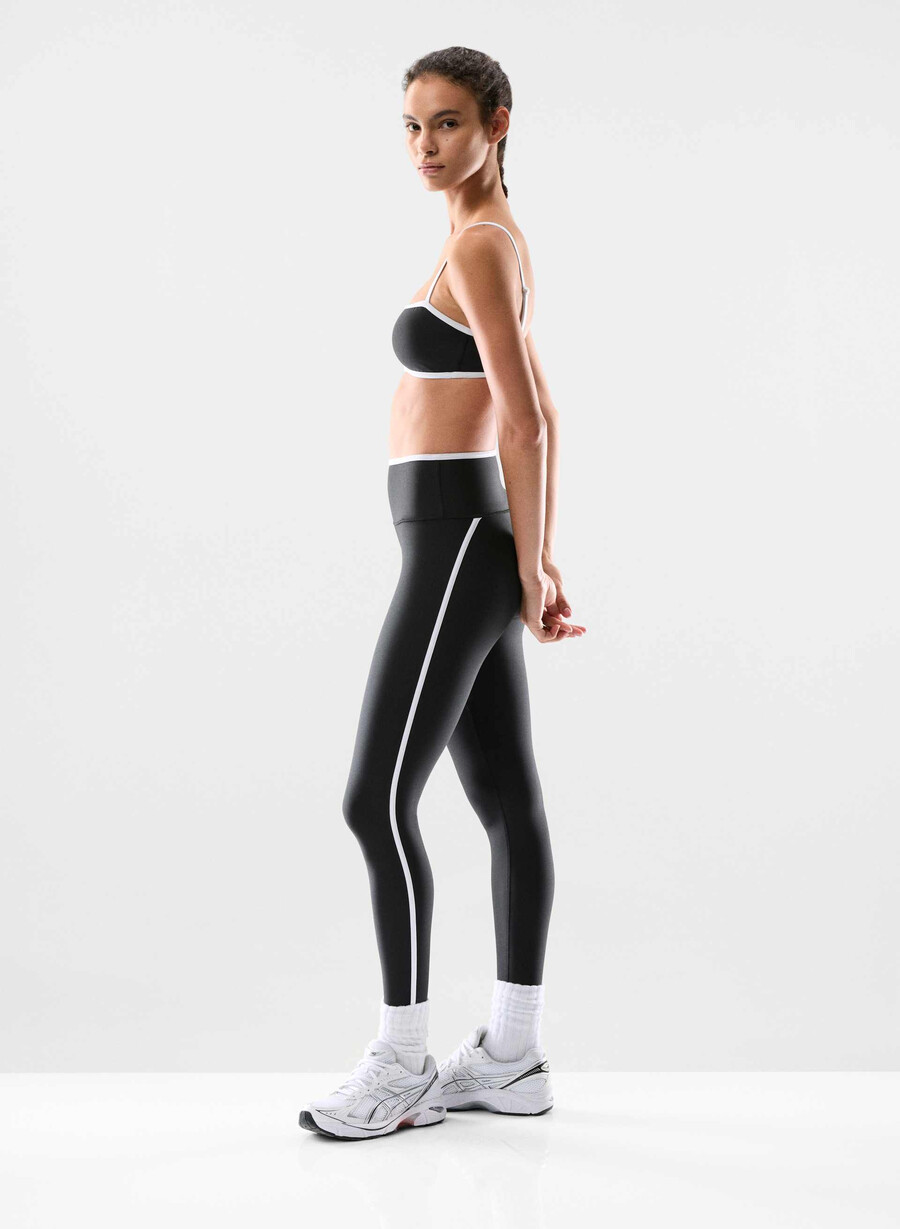 reggiseno sportivo glotone showup nerobianco lucido