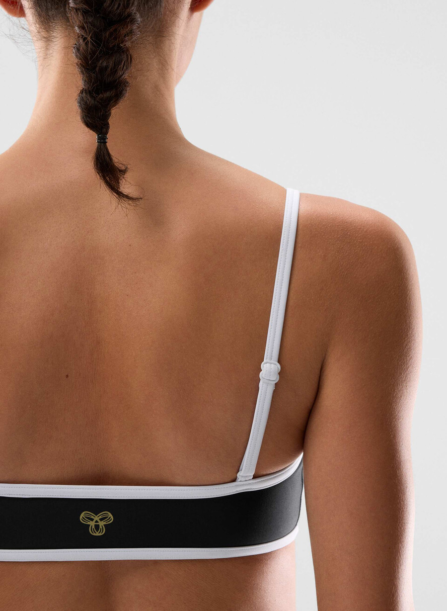 reggiseno sportivo glotone showup nerobianco lucido