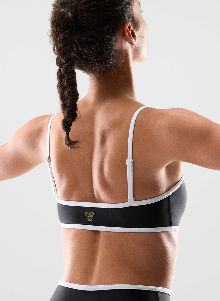 reggiseno sportivo glotone showup nerobianco lucido