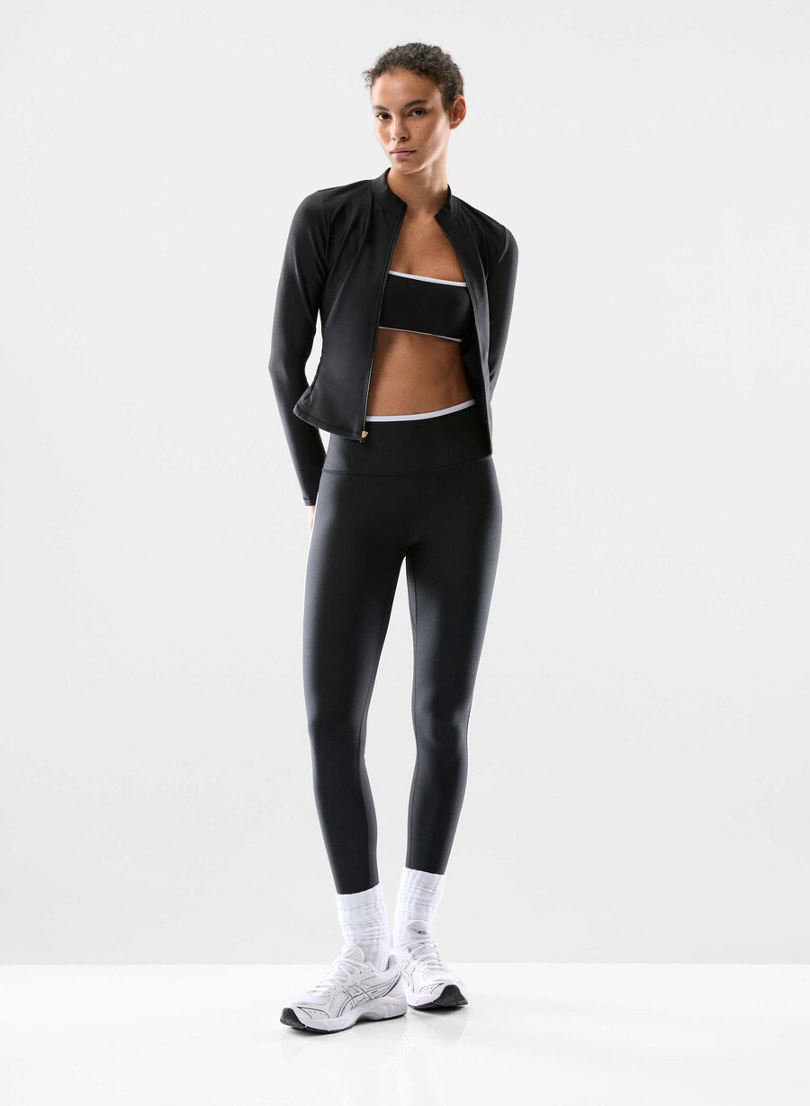 leggings glotone showup hi-rise 26 nerobianco lucido