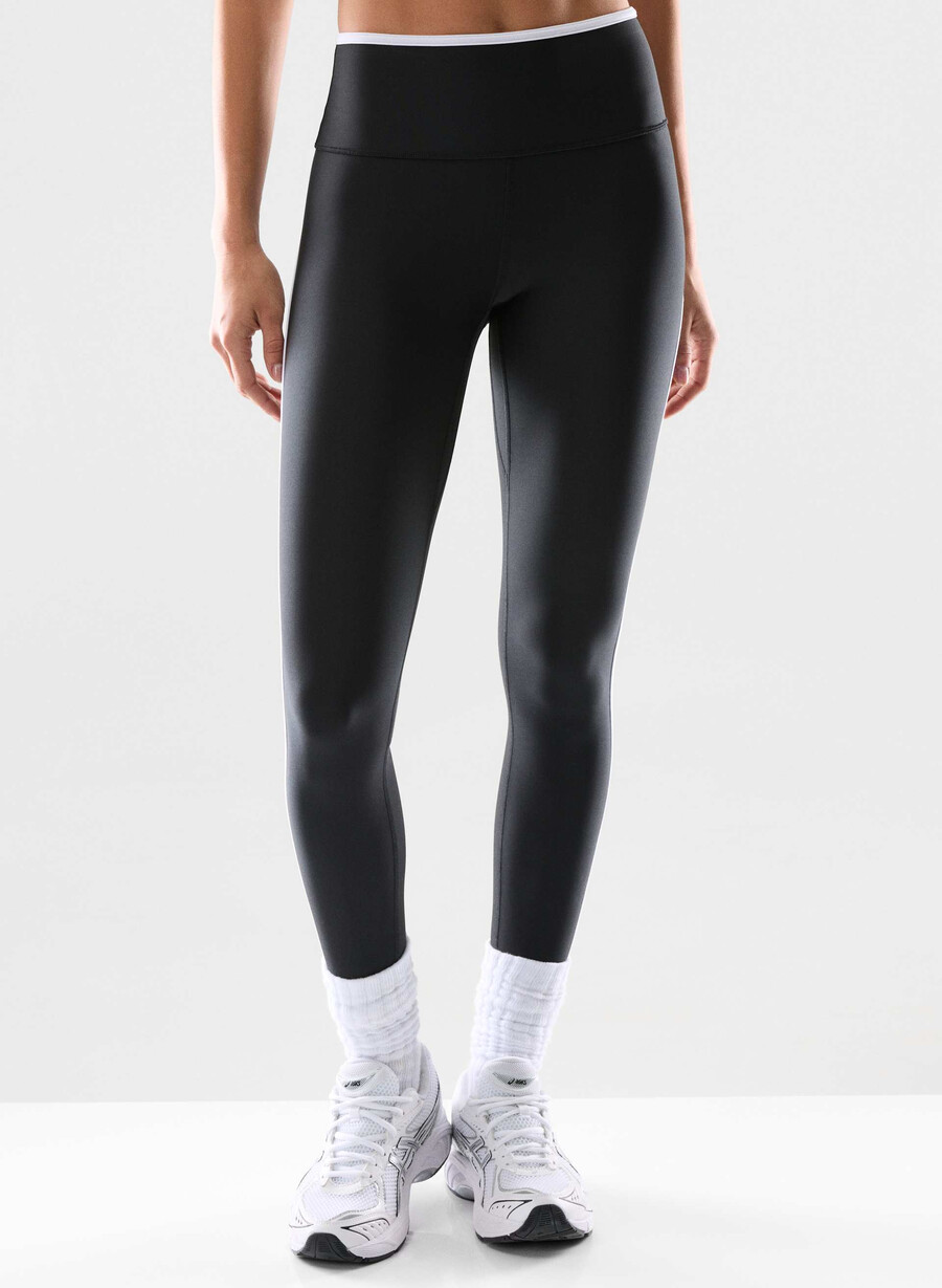leggings glotone showup hi-rise 26 nerobianco lucido
