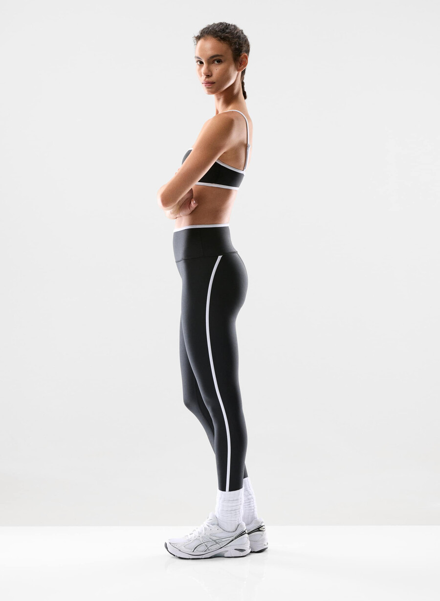 leggings glotone showup hi-rise 26 nerobianco lucido