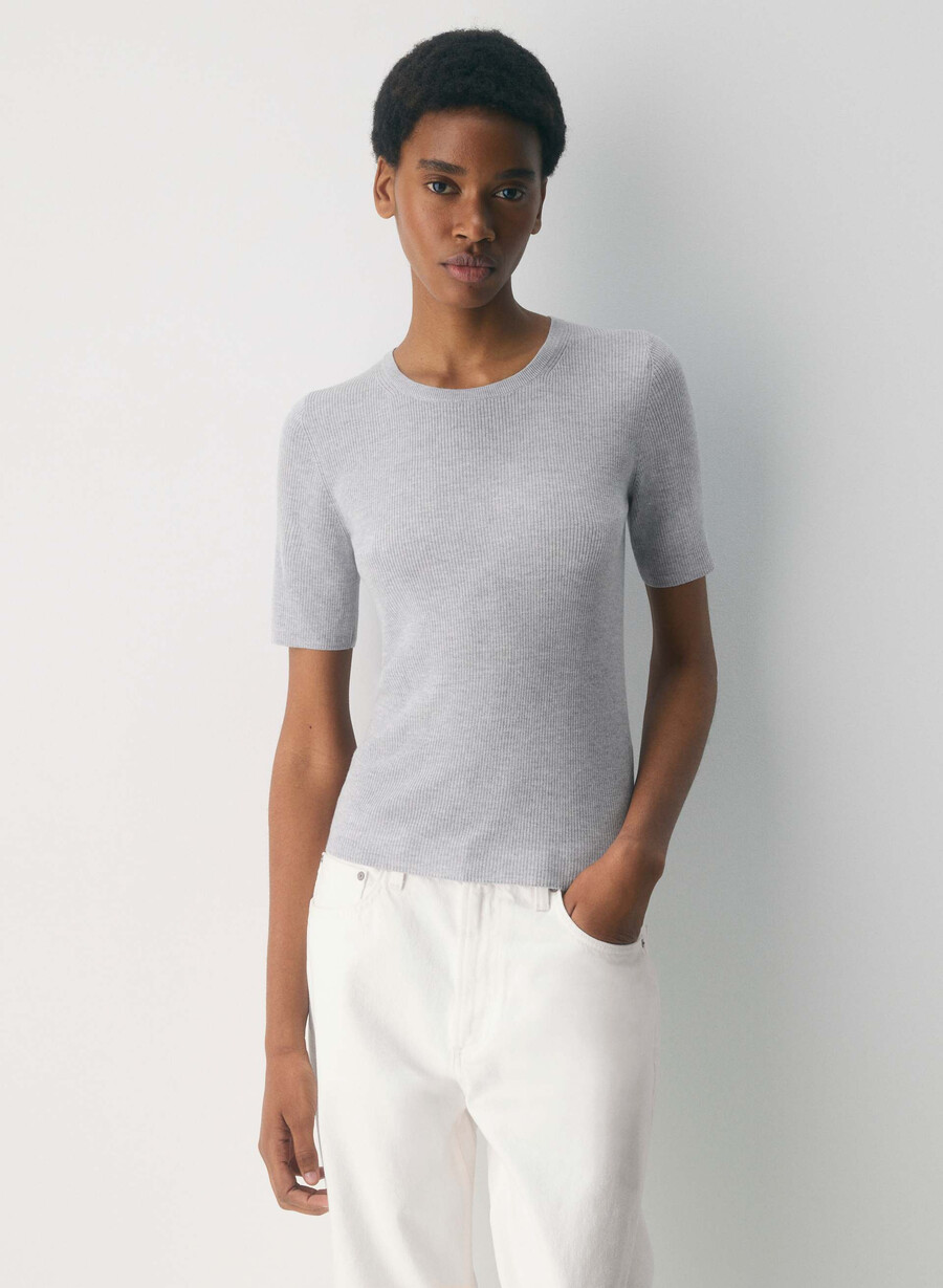 maglione foundry in lana merino pregiata heather chrome