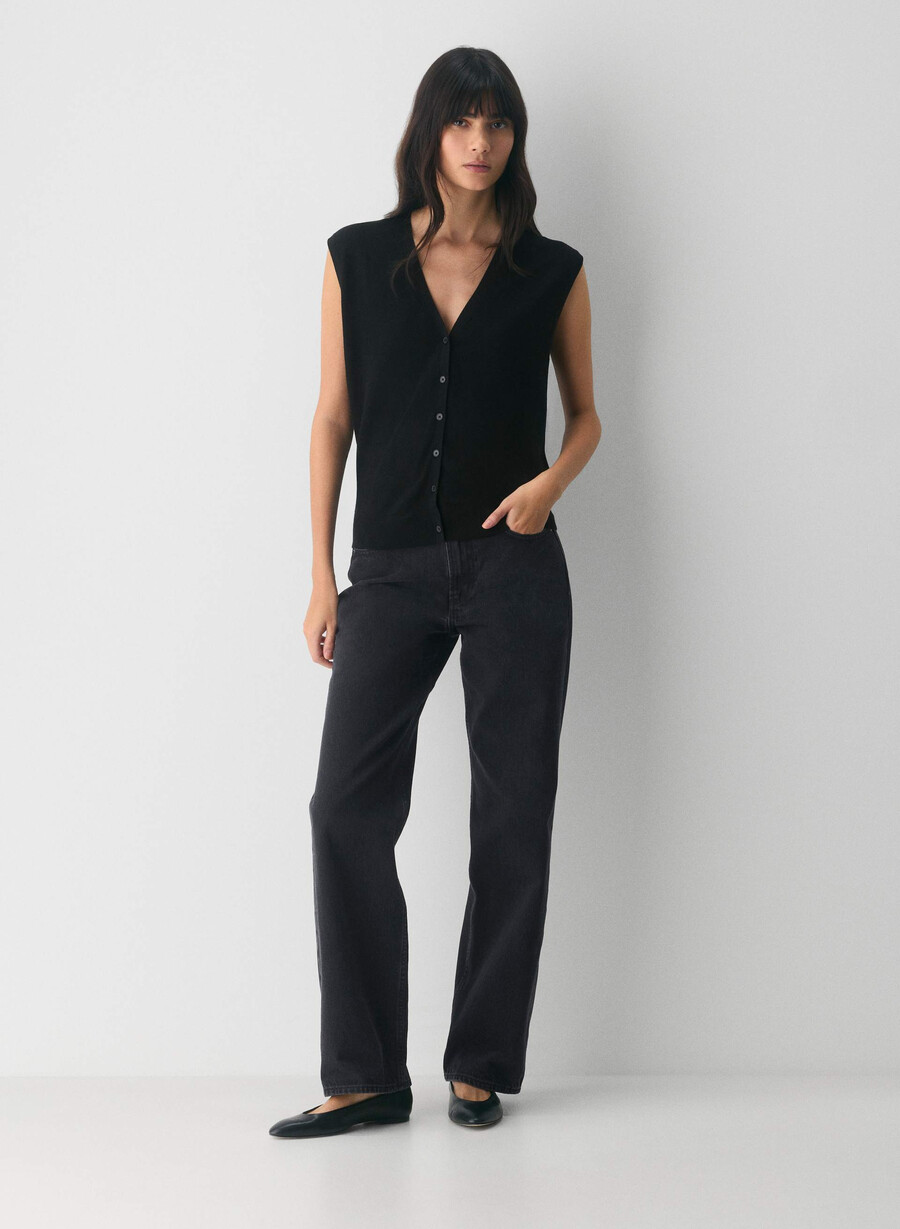 gilet in lana merino pregiata wedgewood heather chrome