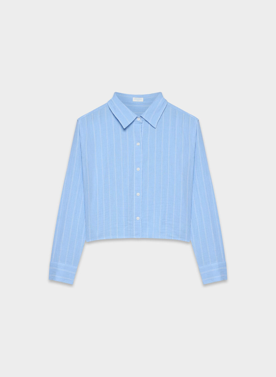 camicia corta in vela airplush cotton beatrice st pscd bl