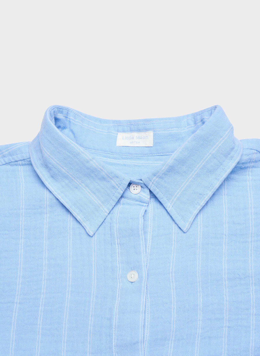 camicia corta in vela airplush cotton beatrice st pscd bl