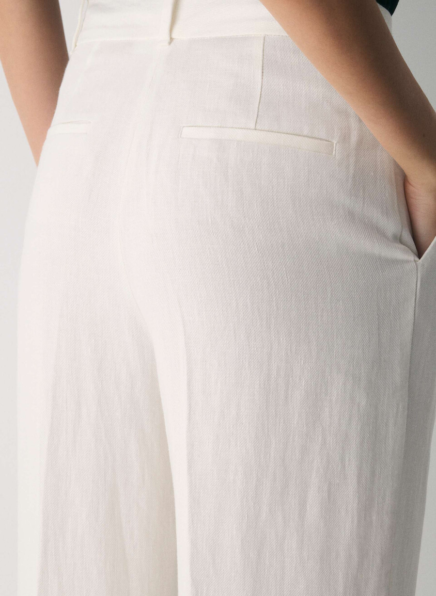 the effortless pant - lino betulla chiara