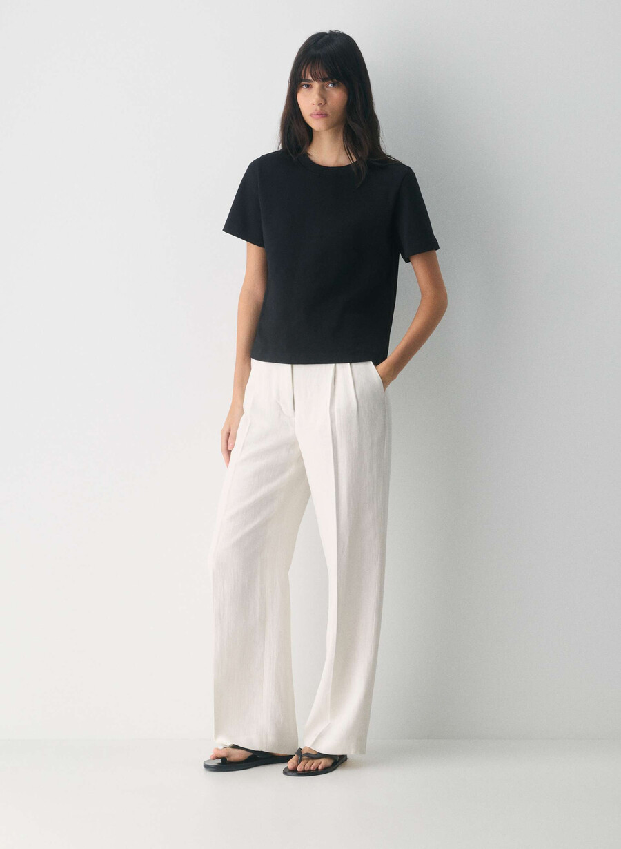the effortless pant - lino betulla chiara