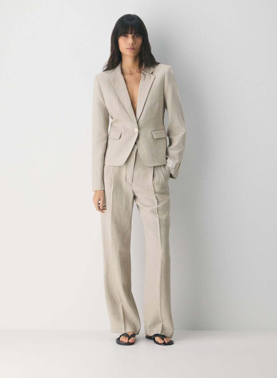 the effortless pant - lino ecru scuro non tinto