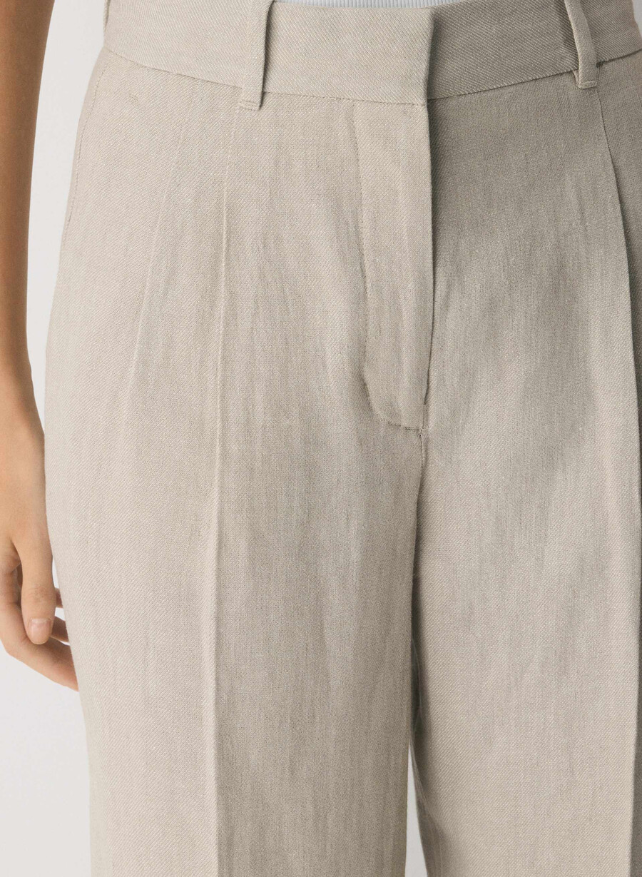 the effortless pant - lino ecru scuro non tinto