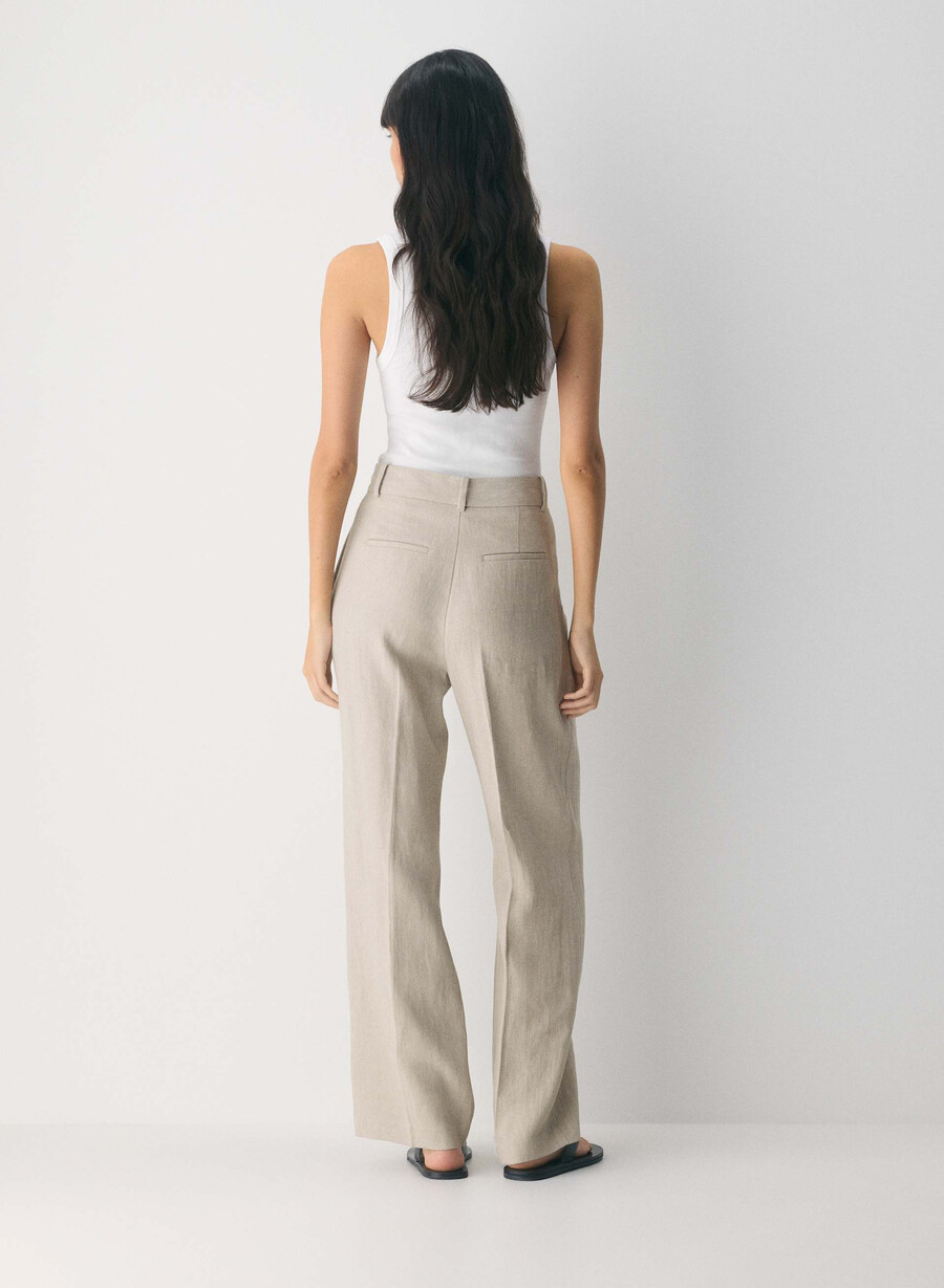the effortless pant - lino ecru scuro non tinto