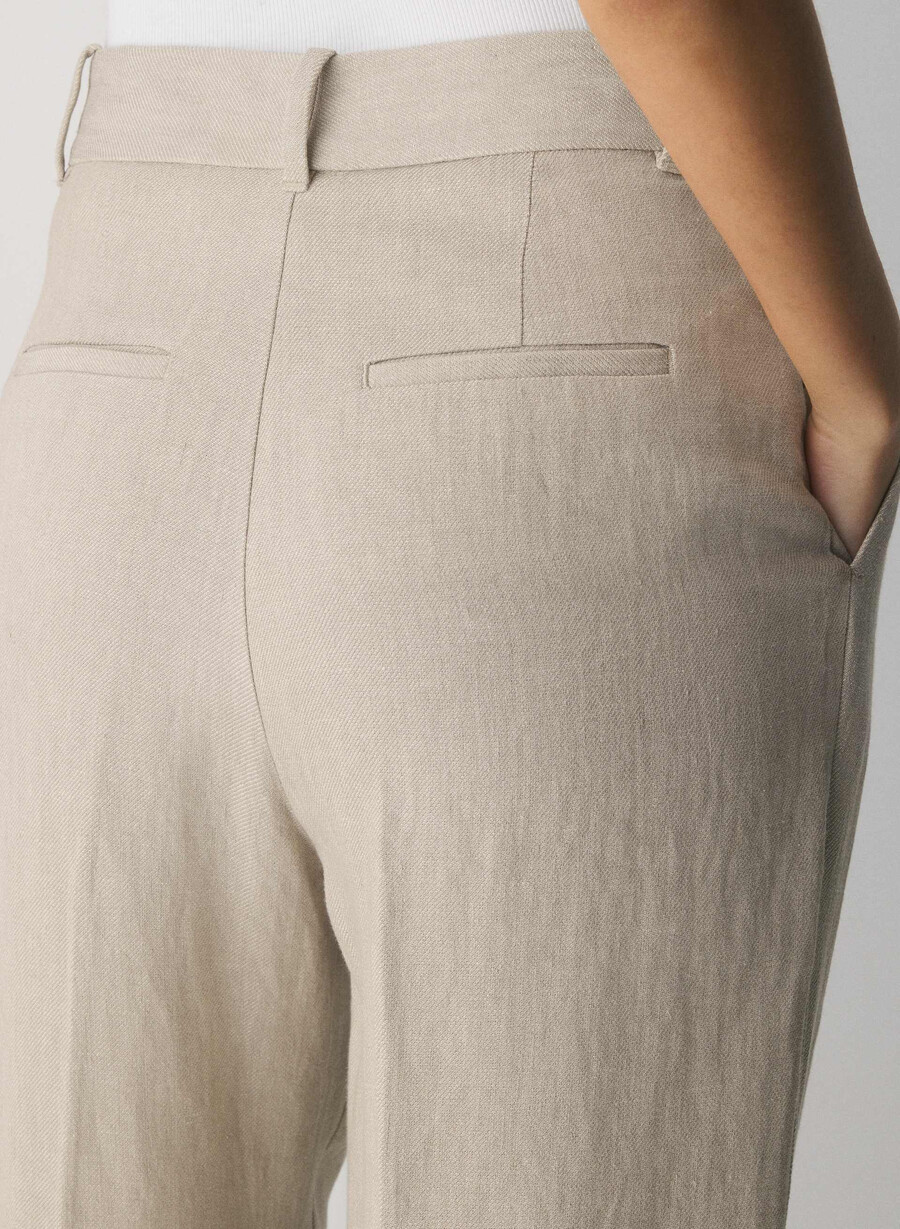 the effortless pant - lino ecru scuro non tinto