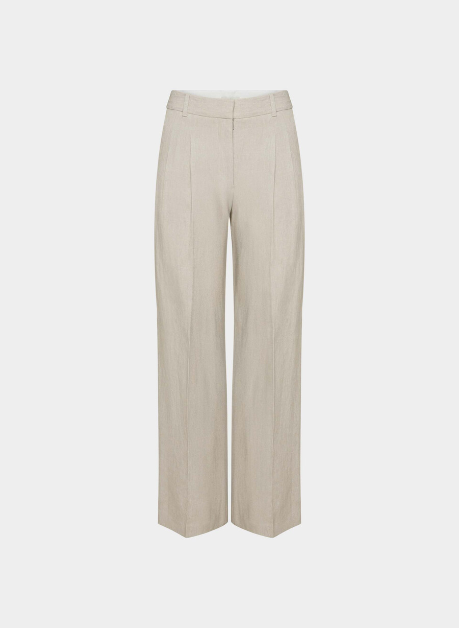 the effortless pant - lino ecru scuro non tinto