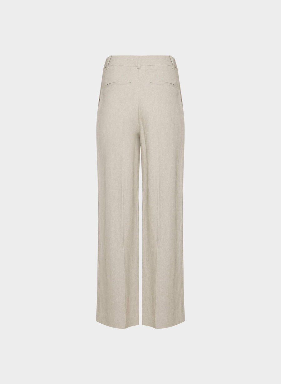 the effortless pant - lino ecru scuro non tinto