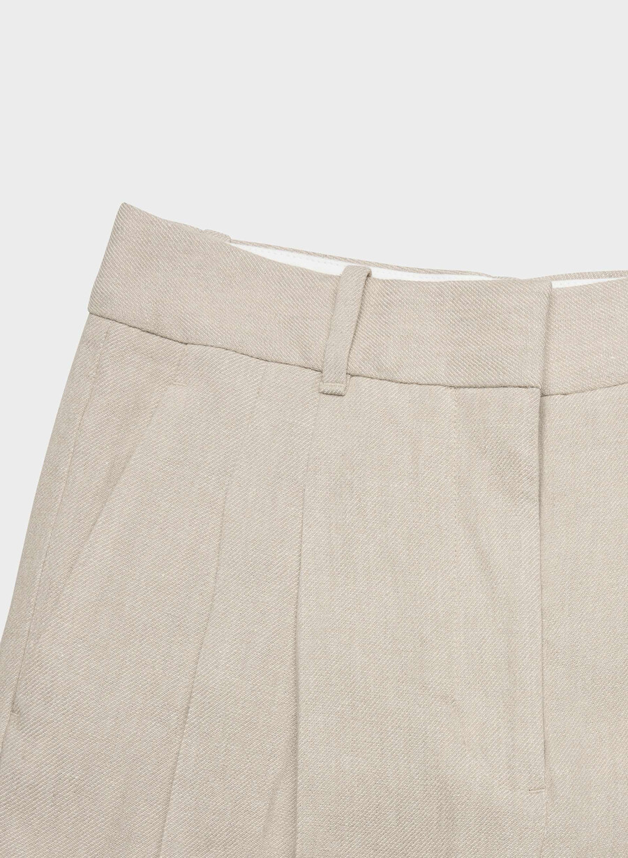 the effortless pant - lino ecru scuro non tinto
