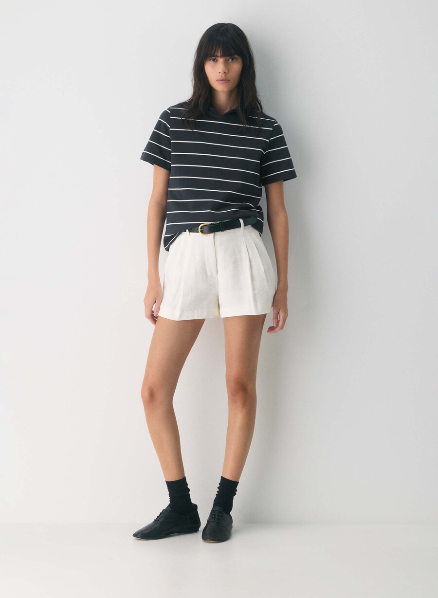 the effortless short mini - lino betulla chiara