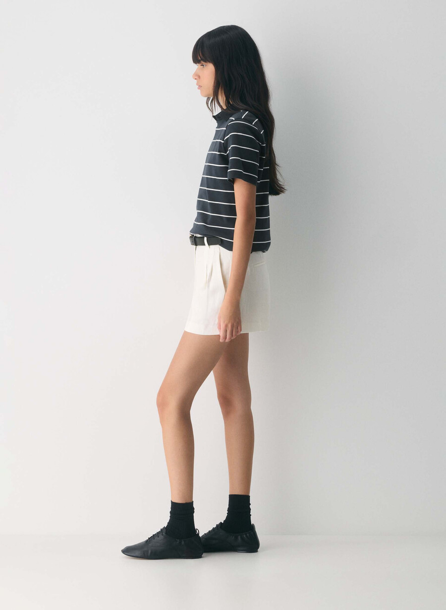 the effortless short mini - lino betulla chiara