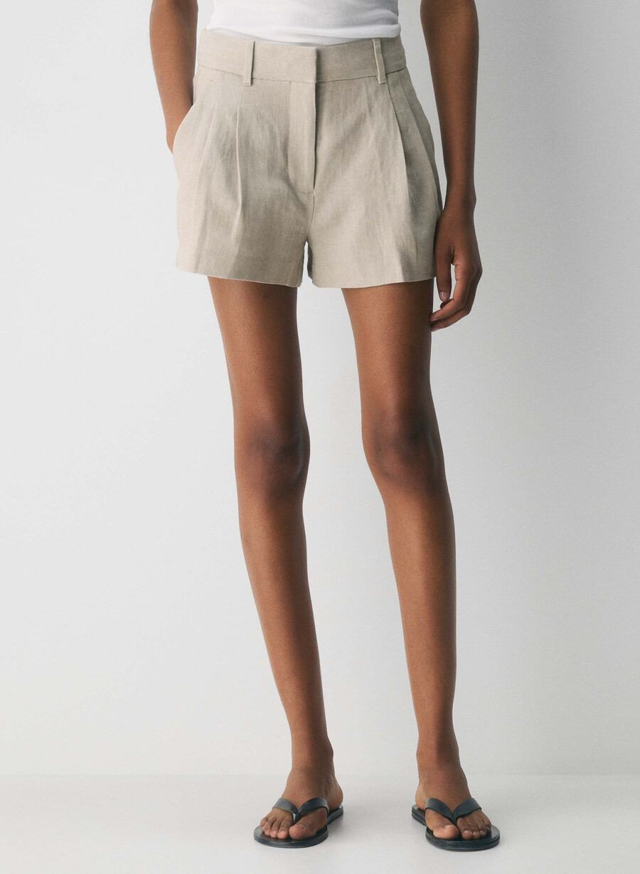 the effortless short mini - lino ecru scuro non tinto