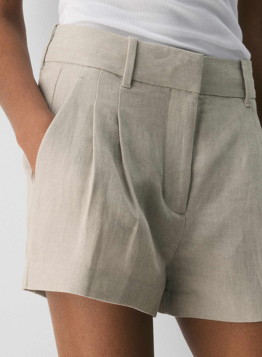 the effortless short mini - lino ecru scuro non tinto