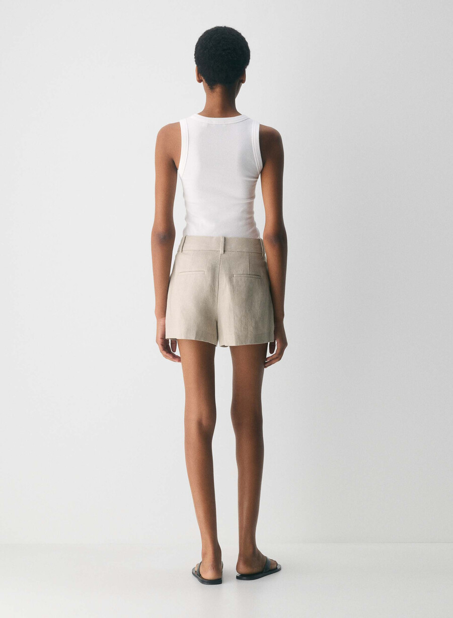 the effortless short mini - lino ecru scuro non tinto