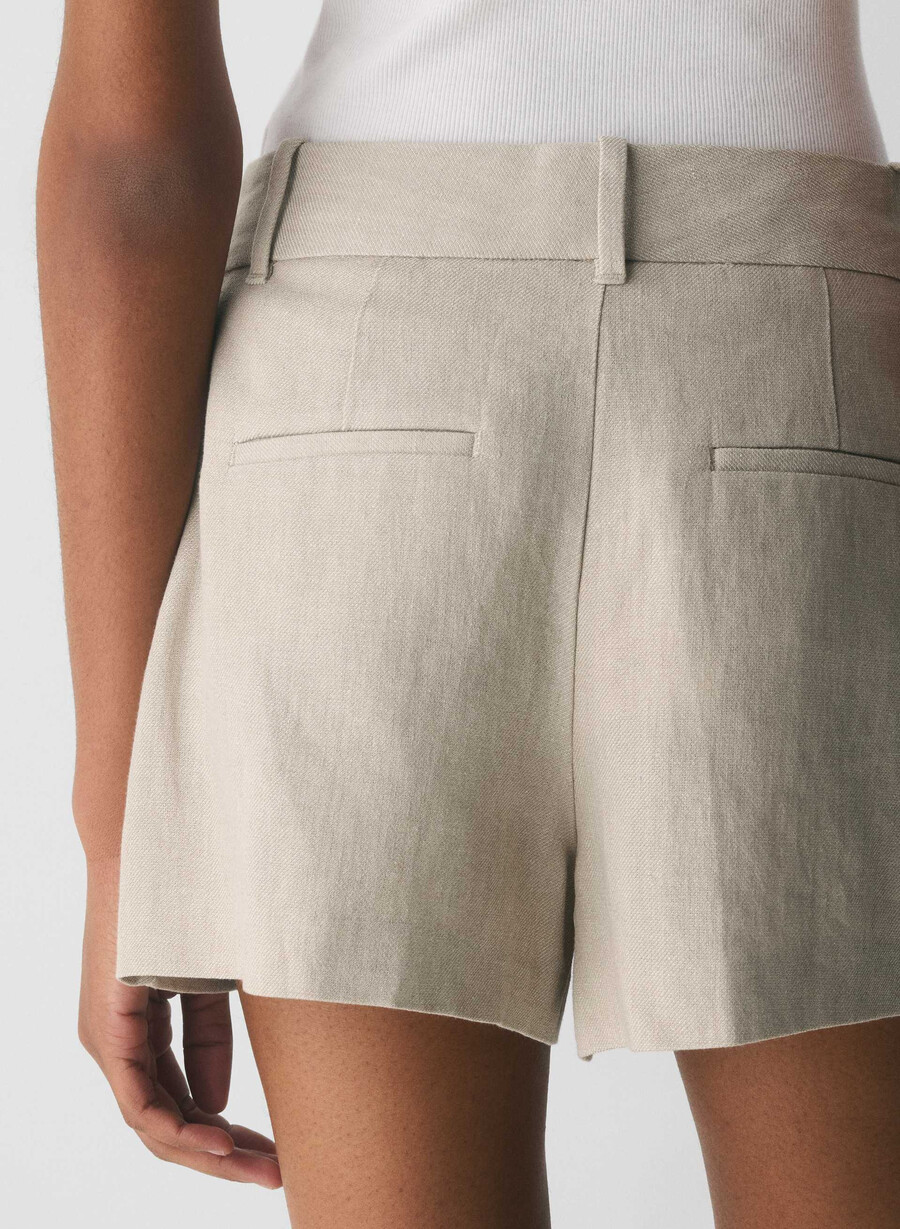 the effortless short mini - lino ecru scuro non tinto