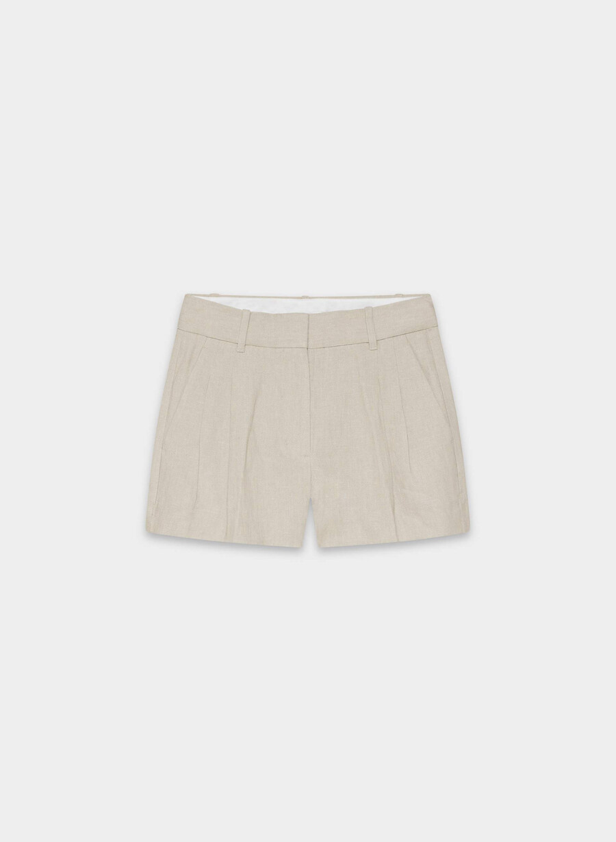 the effortless short mini - lino ecru scuro non tinto