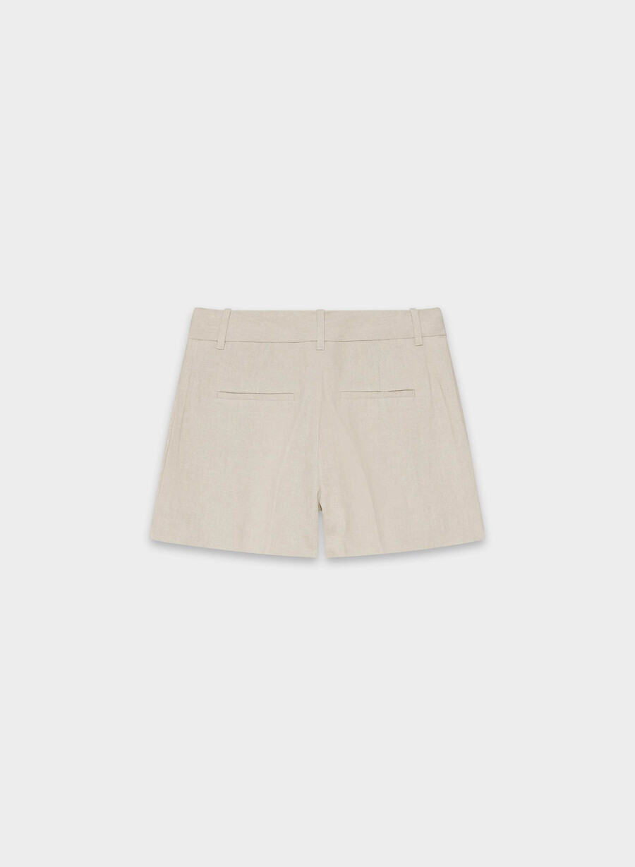 the effortless short mini - lino ecru scuro non tinto
