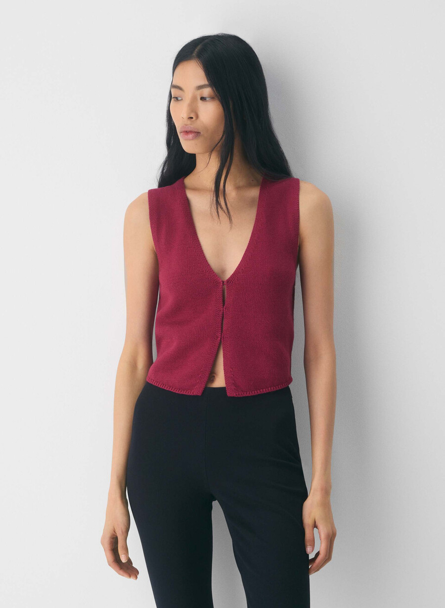 gilet basco cotton charm juicy rose