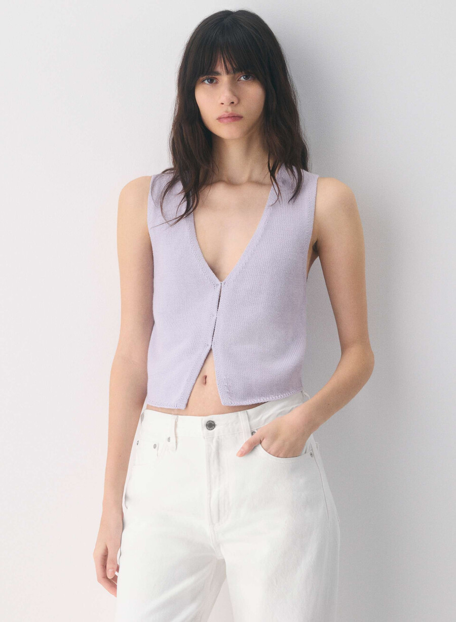 gilet basco cotton charm wildflower lilla