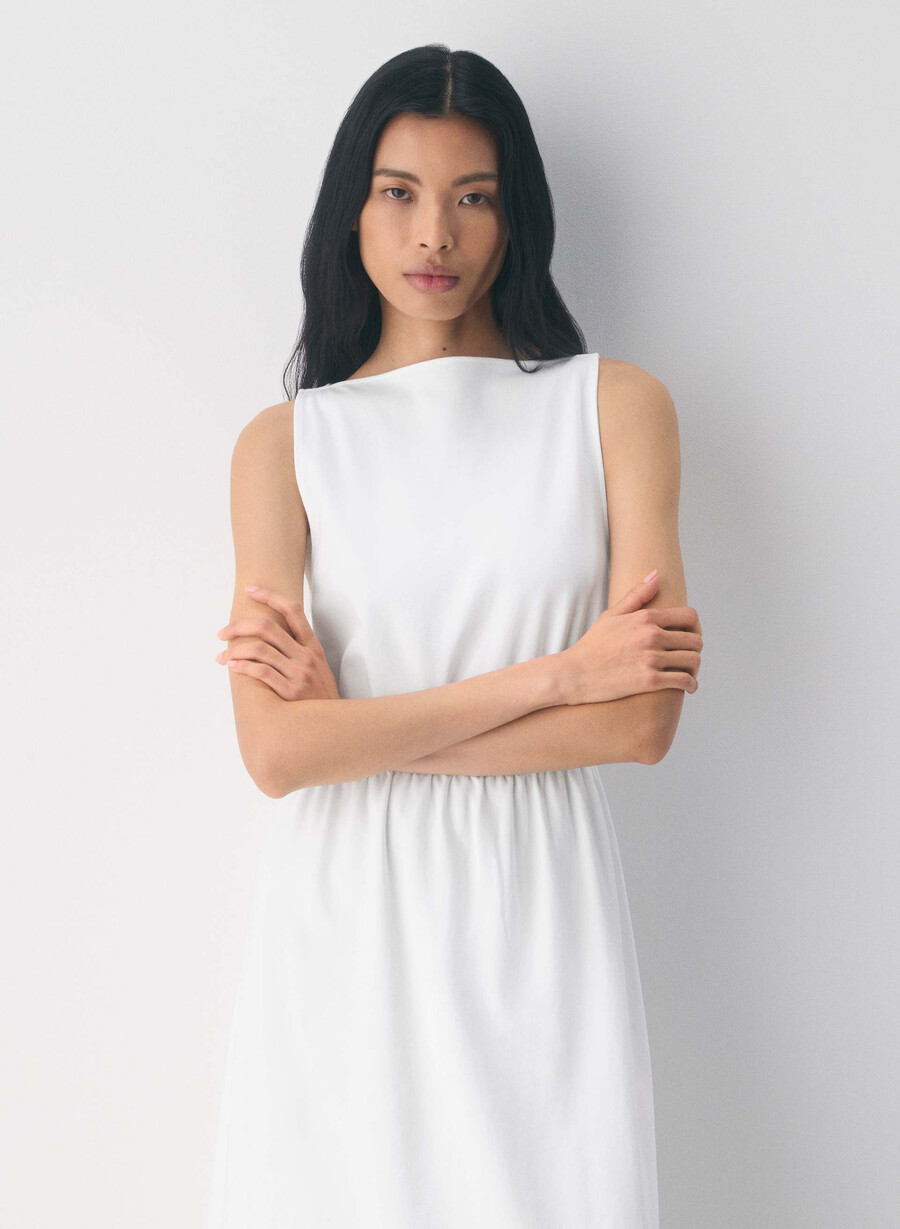 abito libretto in cotone interlock bianco