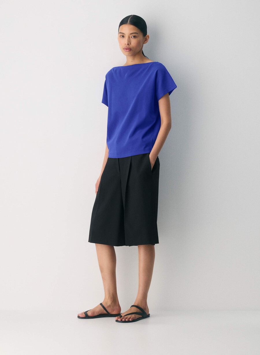 maglietta caveat in cotone interlock blu ablaze