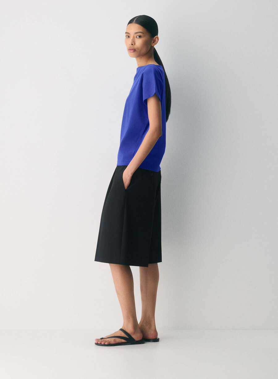 maglietta caveat in cotone interlock blu ablaze
