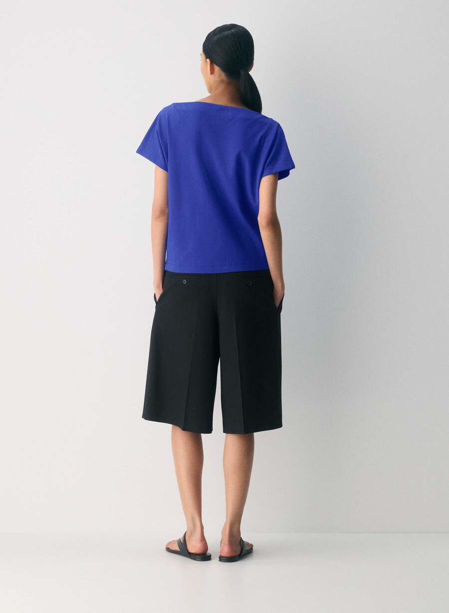 maglietta caveat in cotone interlock blu ablaze