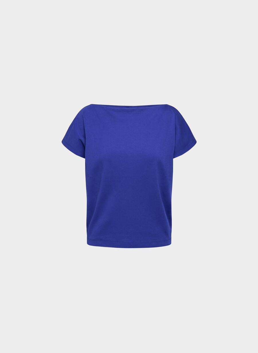 maglietta caveat in cotone interlock blu ablaze