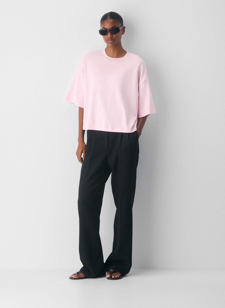 t-shirt elettrica in cotone interlock villa pink