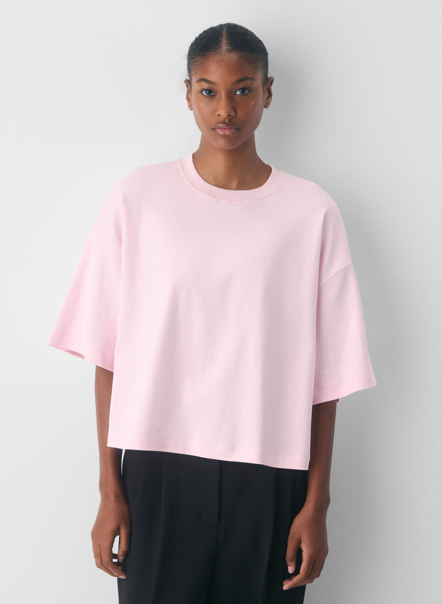 t-shirt elettrica in cotone interlock villa pink