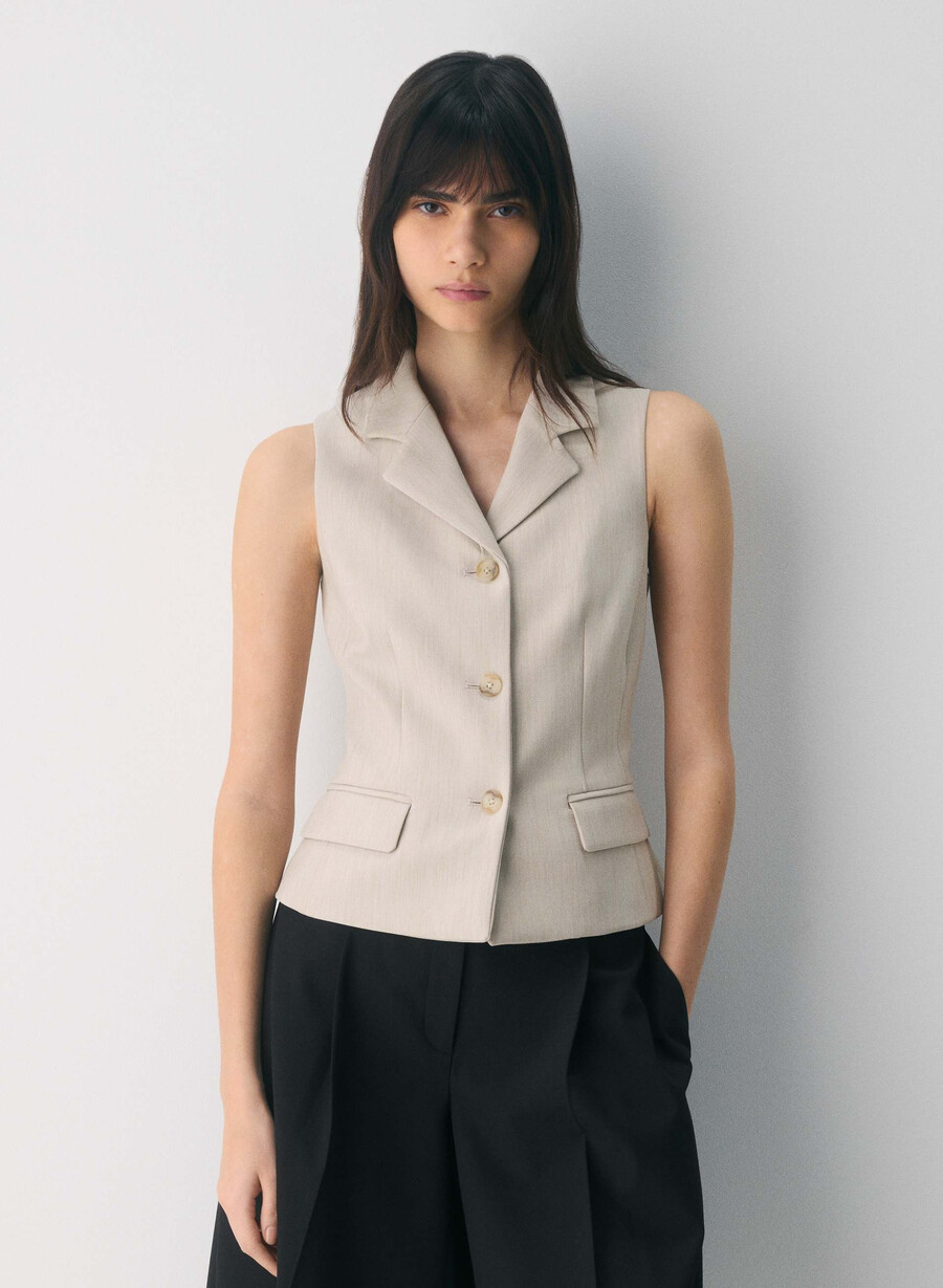 gilet assembly - ressential heather matte pearl