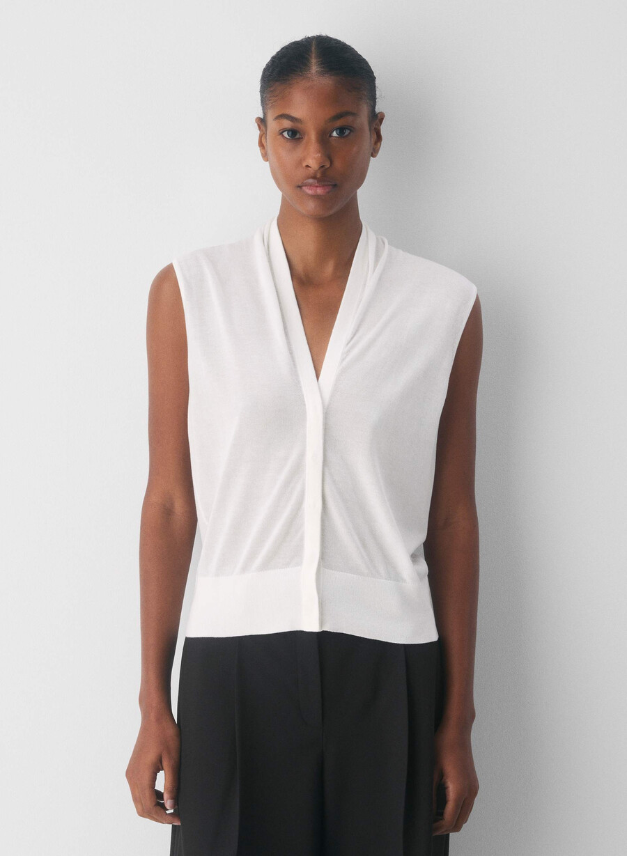 maglione gilet agenda clouded white