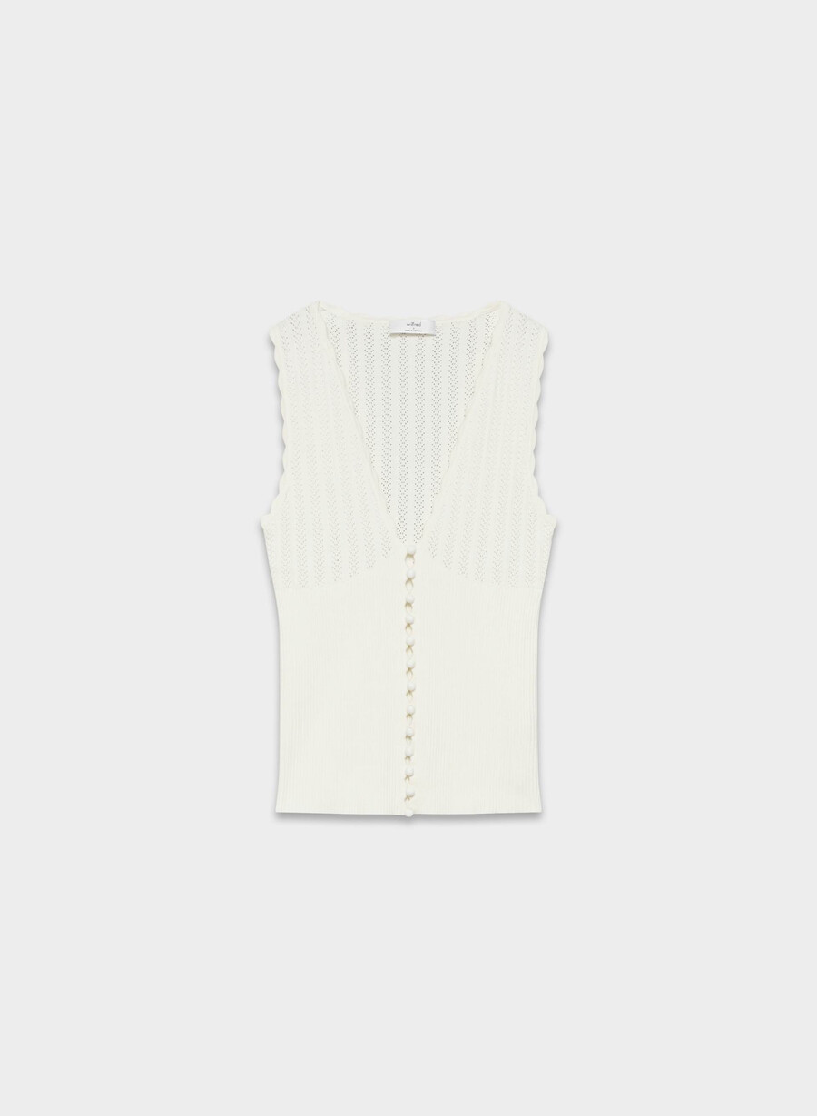 gilet in maglia plot - wonder yarn light birch