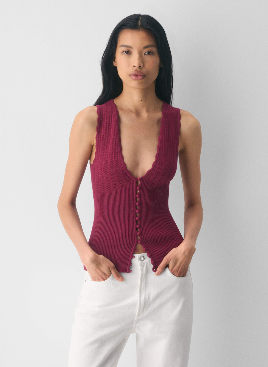 gilet in maglia plot - wonder yarn light birch