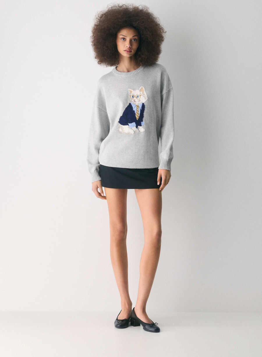 maglione cotton charm peggy icon cromo melangebianco