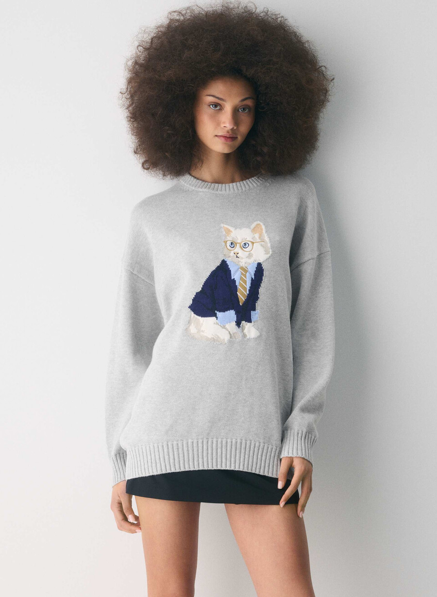 maglione cotton charm peggy icon cromo melangebianco