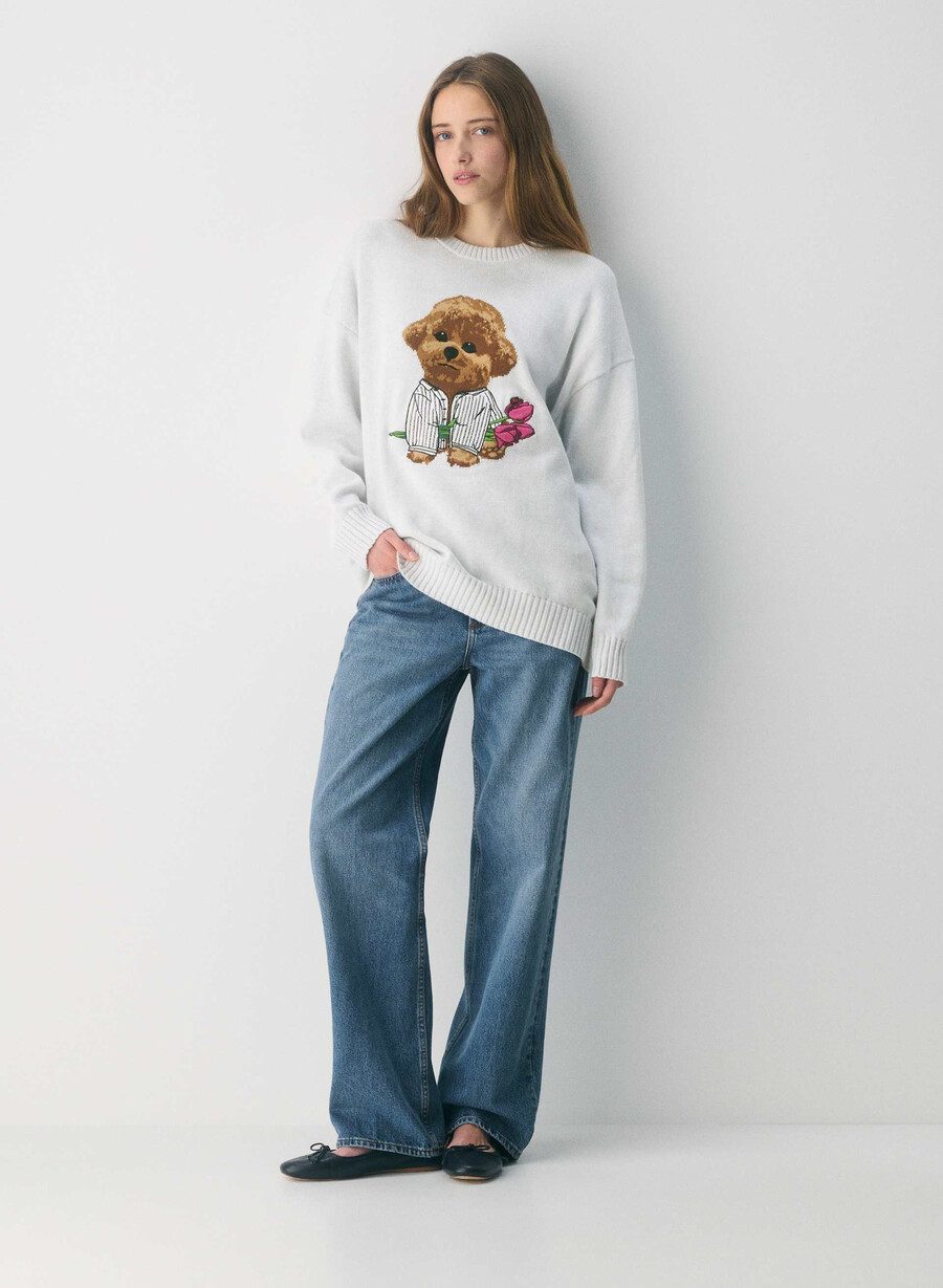 maglione cotton charm peggy icon hthr cl wt marrone