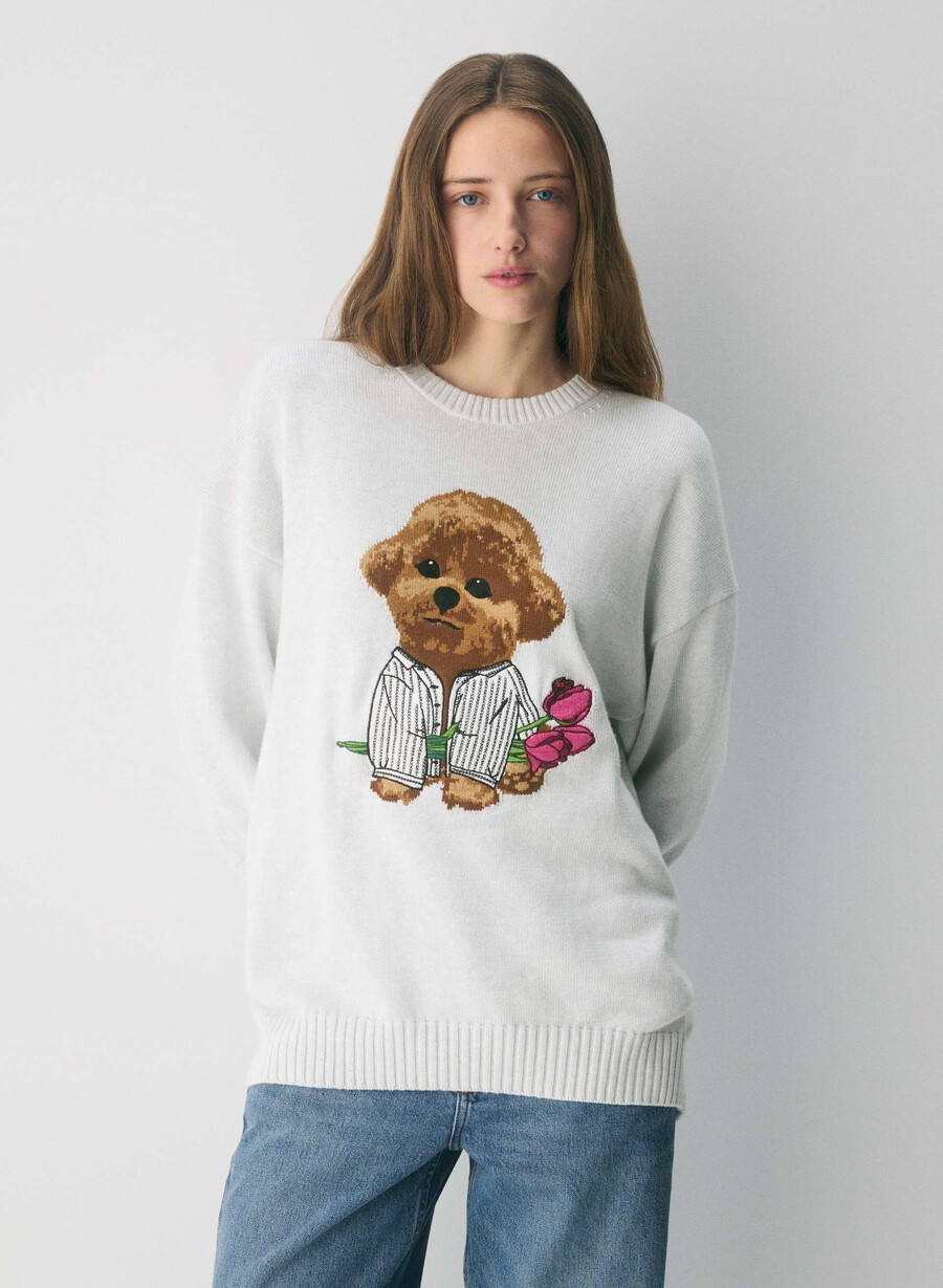 maglione cotton charm peggy icon hthr cl wt marrone