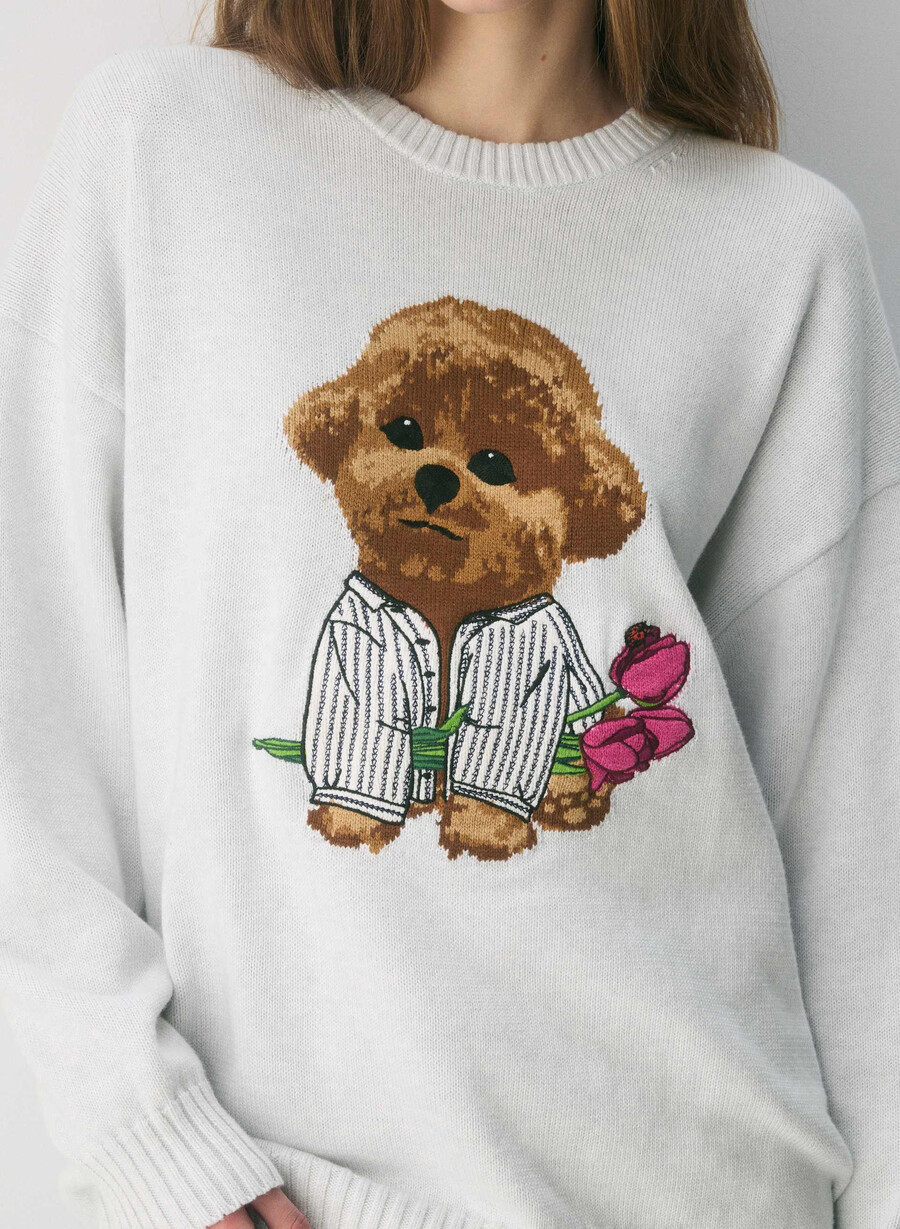 maglione cotton charm peggy icon hthr cl wt marrone